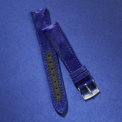 sawaya jyubei watch strap silk blue