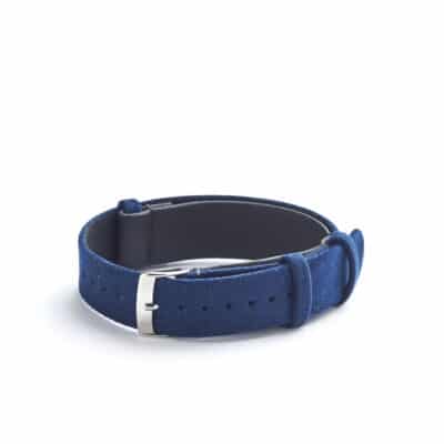 bracelet montre alcantara voiture monaco bleu