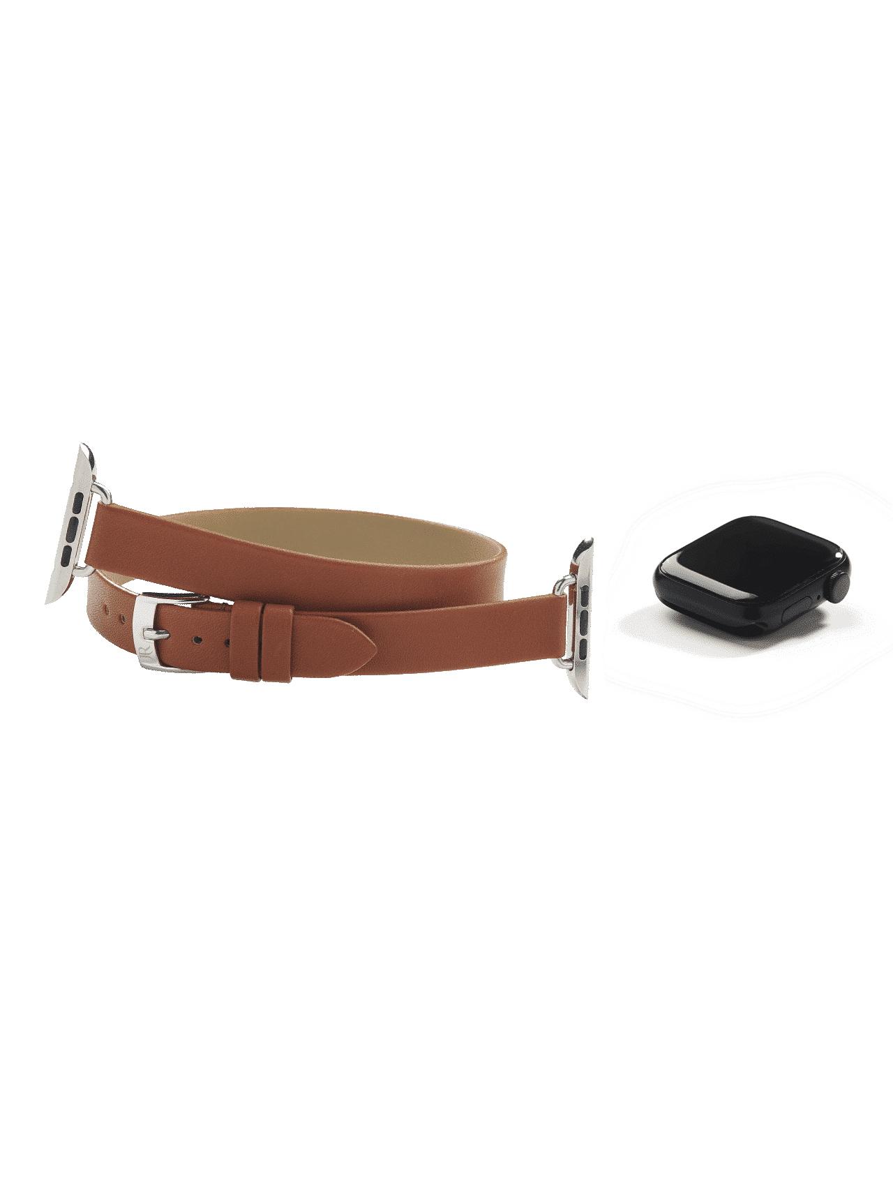 Bracelet cuir Double Tour Apple Watch (marron) 