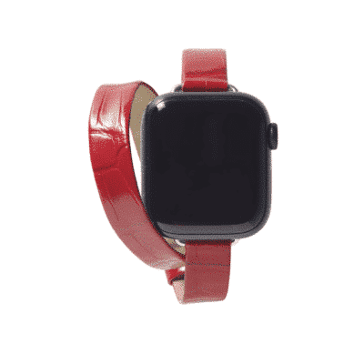 Apple Watch double bracelet Alligator Red Bright Women