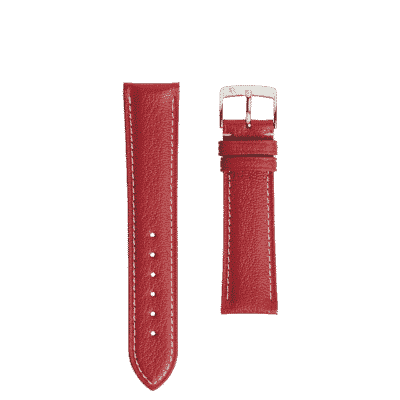 Bracelet montre classique rouge chèvre hommes