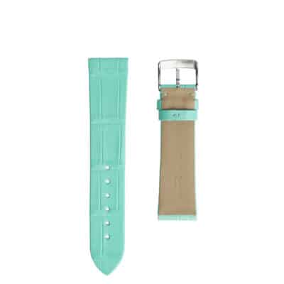 Bracelet montre alligator turquoise brillant pour femmes