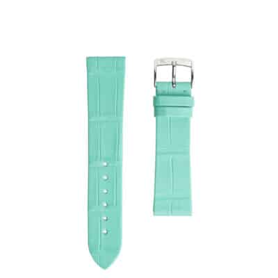 Watch strap alligator turquoise shiny women