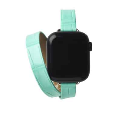 Double wrap Apple Watch strapSemi matte alligatorCalanques