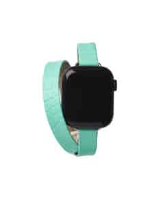 Thin Apple watch strap double wrap alligator calanques