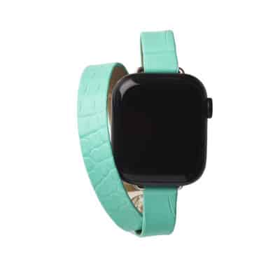 bracelet de montre crocodile pomme bleue