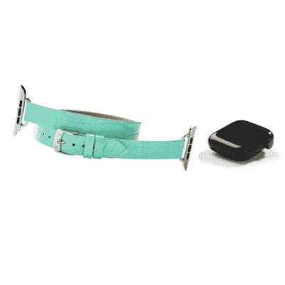 <span class="cat_name">Double wrap Apple Watch strap</span><br><span class="material_name">Shiny alligator</span><br><span class="color_name">Calanques</span>