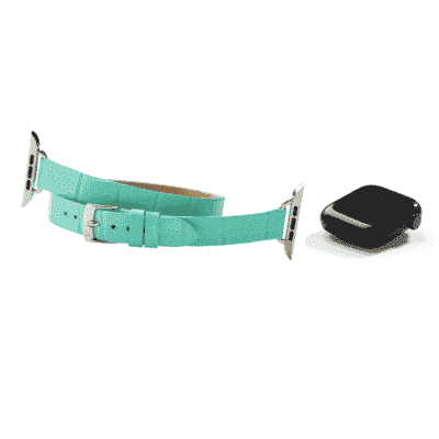 watch strap crocodile apple blue