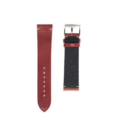 vintage jean rousseau bracelet de montre en veau rouge bois