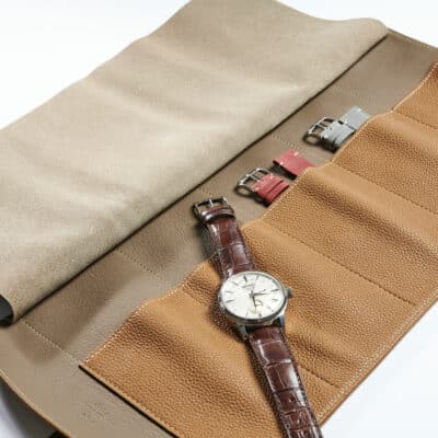 watch roll case brown leather holster travel watch