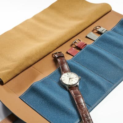 Soft watch roll blue calf