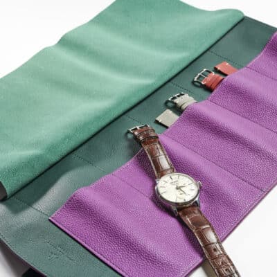 Soft watch roll purple calf