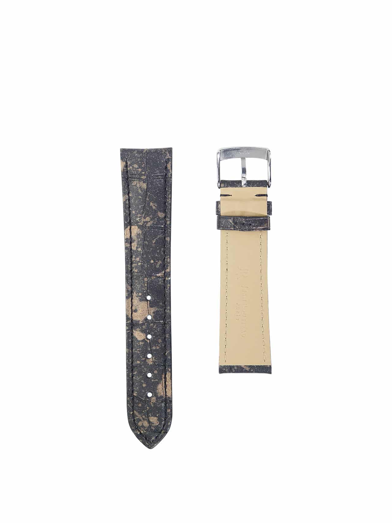 Watch strap 3.5 Asteria rubber touch crocodile silver back