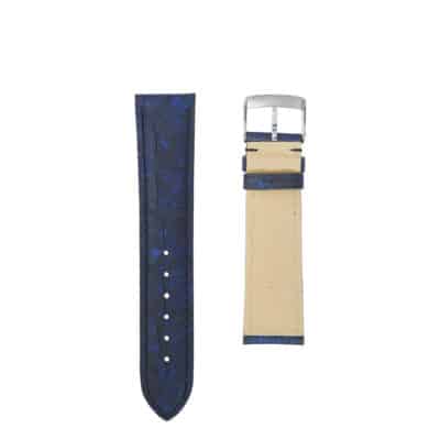Watch strap 3.5 Asteria rubber touch crocodile blue back