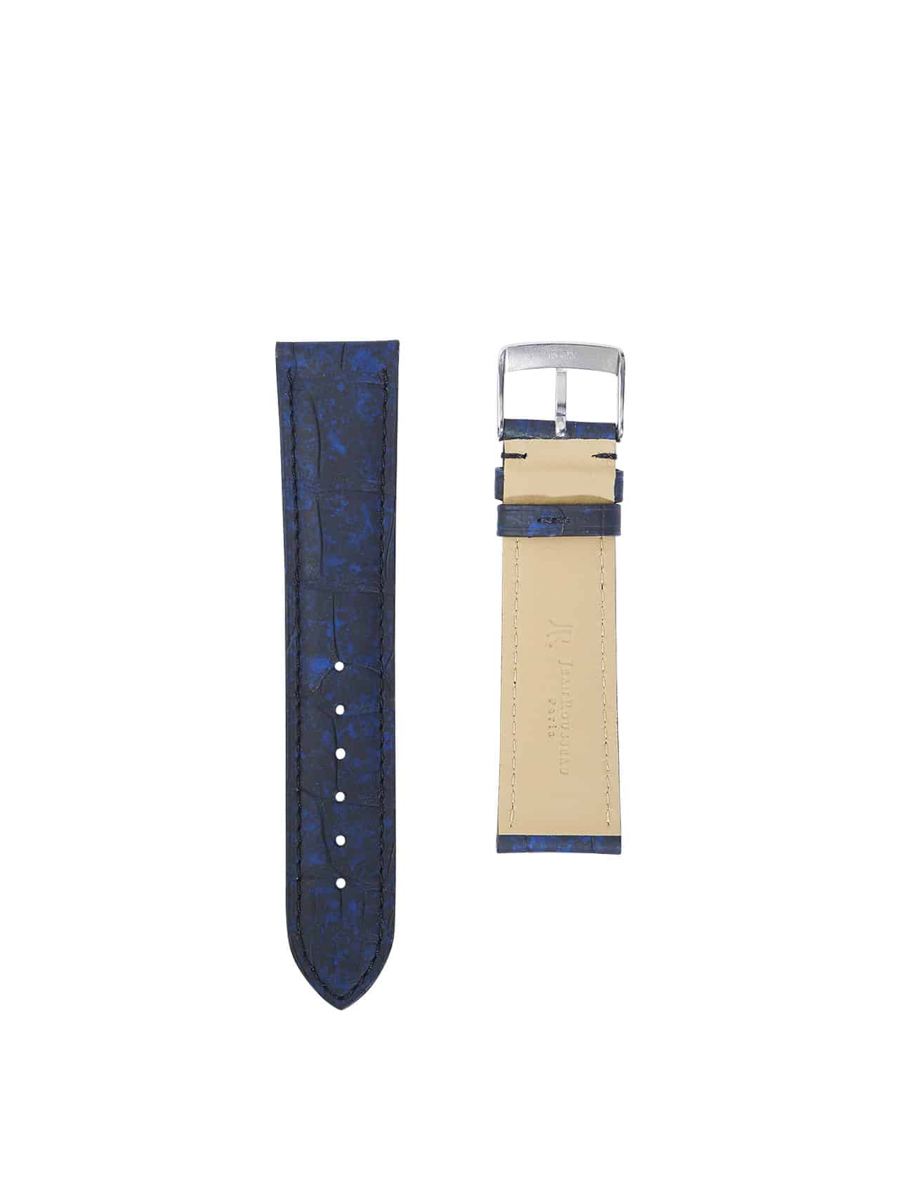 Watch strap 3.5 Asteria rubber touch crocodile blue back