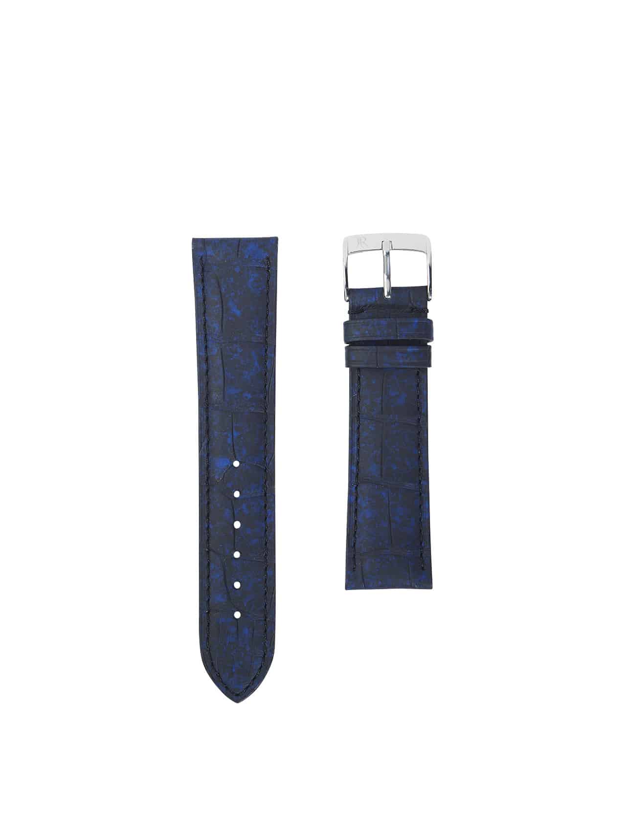 Watch strap 3.5 Asteria rubber touch crocodile blue front