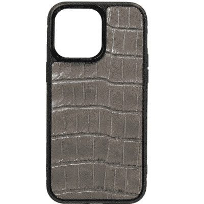 étui pour iphone 14 pro max gris alligator