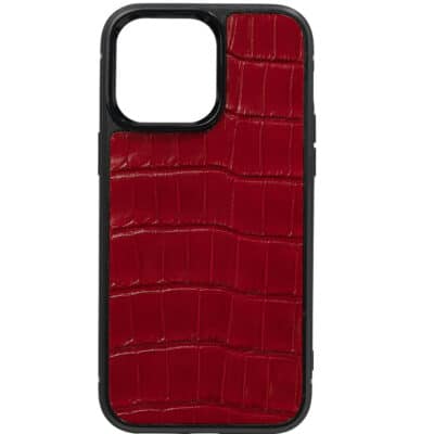 étui pour iphone rouge 14 pro max alligator