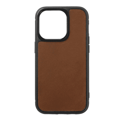 coque iphone 14 cuir veau marron