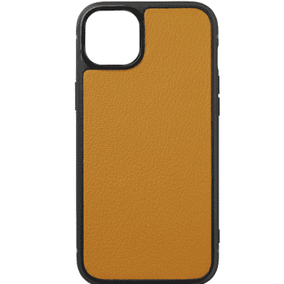 coque iphone 14 cuir veau jaune