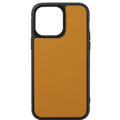 coque iphone 14 cuir veau jaune