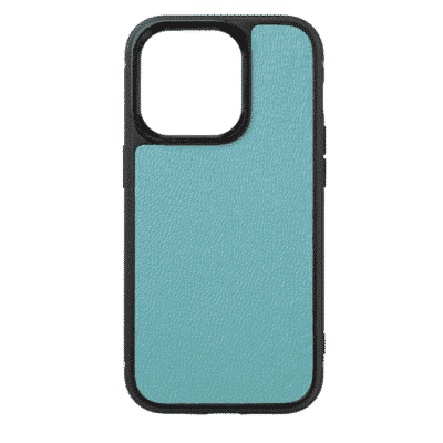 coque iphone 14 cuir veau bleu