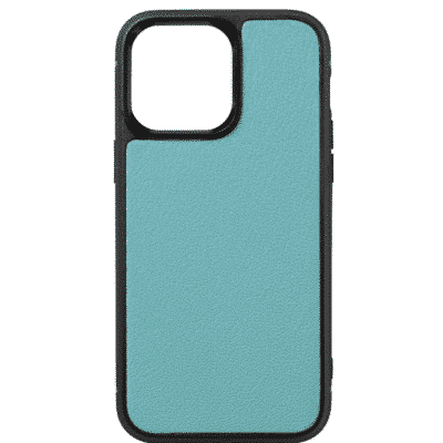 coque iphone 14 cuir veau bleu