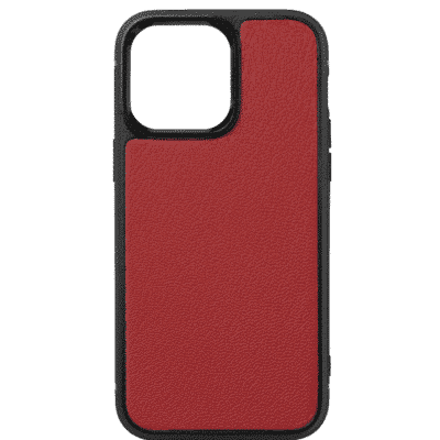 coque iphone 14 cuir veau rouge