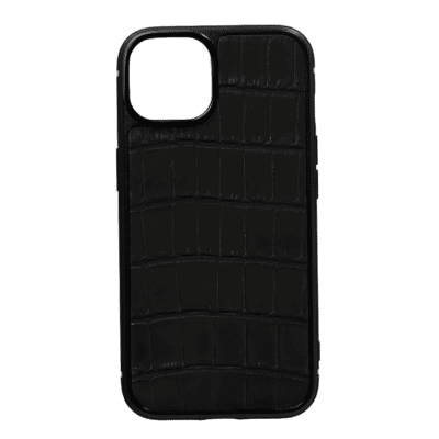 iphone case 14 leather crocodile black