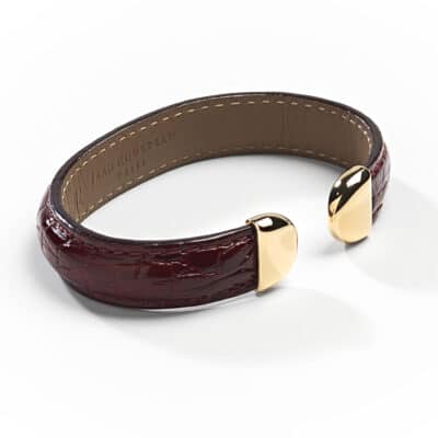 neptune bracelet leather red gold woman