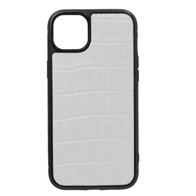 iphone case 14 leather crocodile white