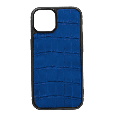 iphone case 14 leather crocodile blue