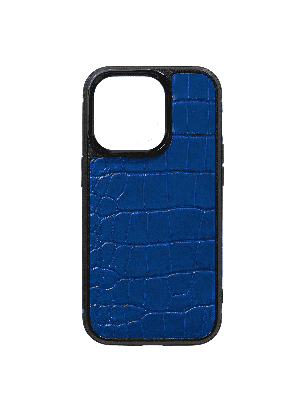 coque iphone 14 cuir crocodile bleu