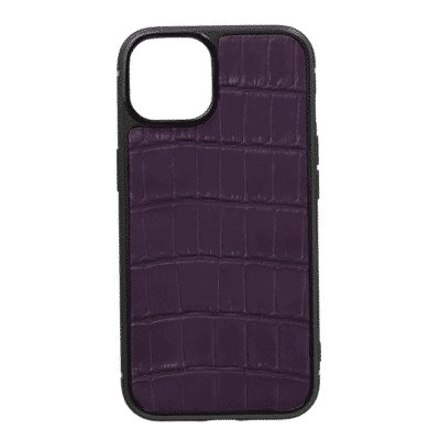 iphone case 14 leather crocodile purple