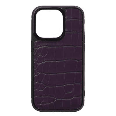 iphone case 14 leather crocodile purple