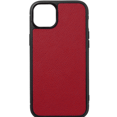 coque iphone 14 cuir veau rouge