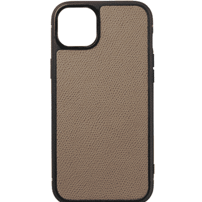 coque iphone 14 cuir veau gris