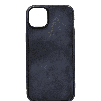 coque iphone 14 cuir veau bleu