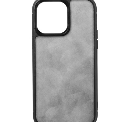 coque iphone 14 cuir veau gris