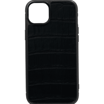 iphone case 14 leather crocodile black