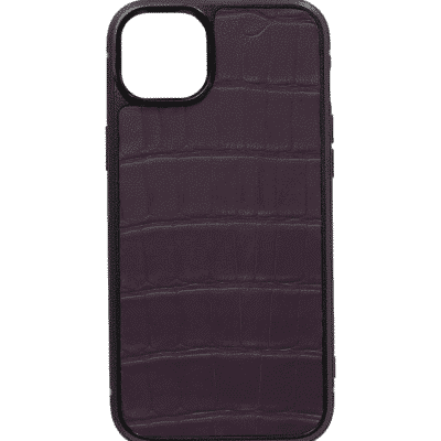 iphone case 14 leather crocodile purple