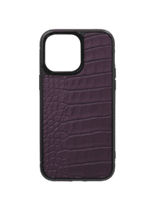 iPhone 14 Pro Max case dark purple alligator