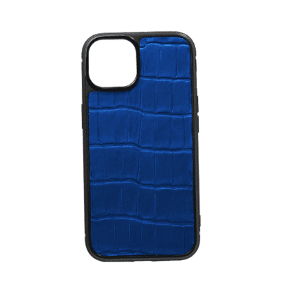 iphone case 14 leather crocodile blue