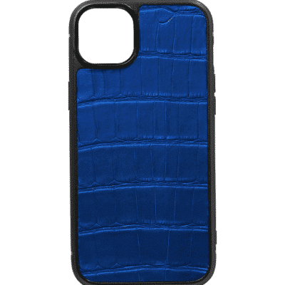 iphone case 14 leather crocodile blue