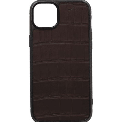 iphone case 14 leather crocodile black