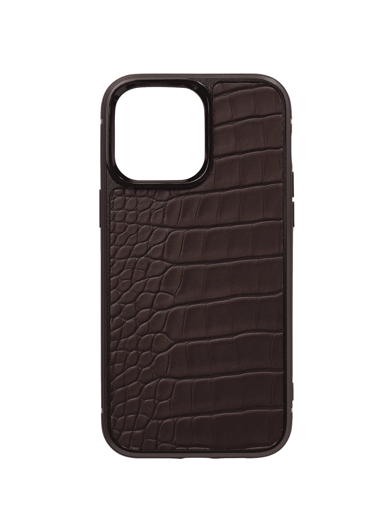 iPhone 14 Pro Max case dark brown alligator - Maison Jean Rousseau