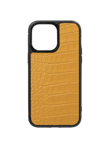 Coque iPhone 14 Pro Max alligator semi-mat jaune