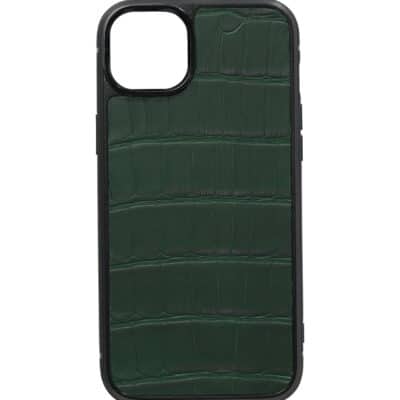 iphone case 14 leather crocodile green