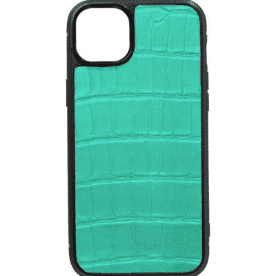 iphone case 14 leather crocodile blue