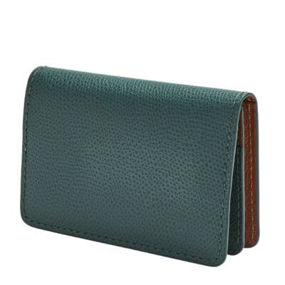 business card holder crocodile brown green leather
